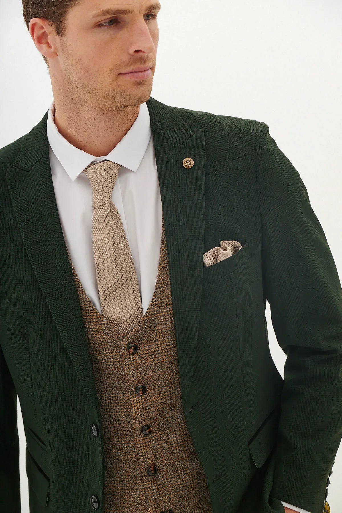 Trojdielny pánsky oblek – Marc Darcy Bromley Olivový Mix and Match