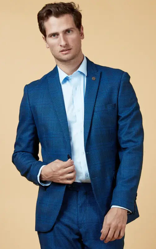 2-dielny oblek - námornícky pánsky kostým - kontrola Jerry blue suit 2pc