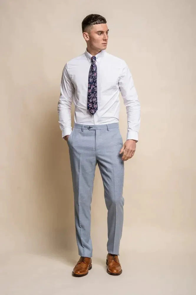 2-dielny oblek - slim fit svetlo modrý oblek - Cavani 2pc miami sky