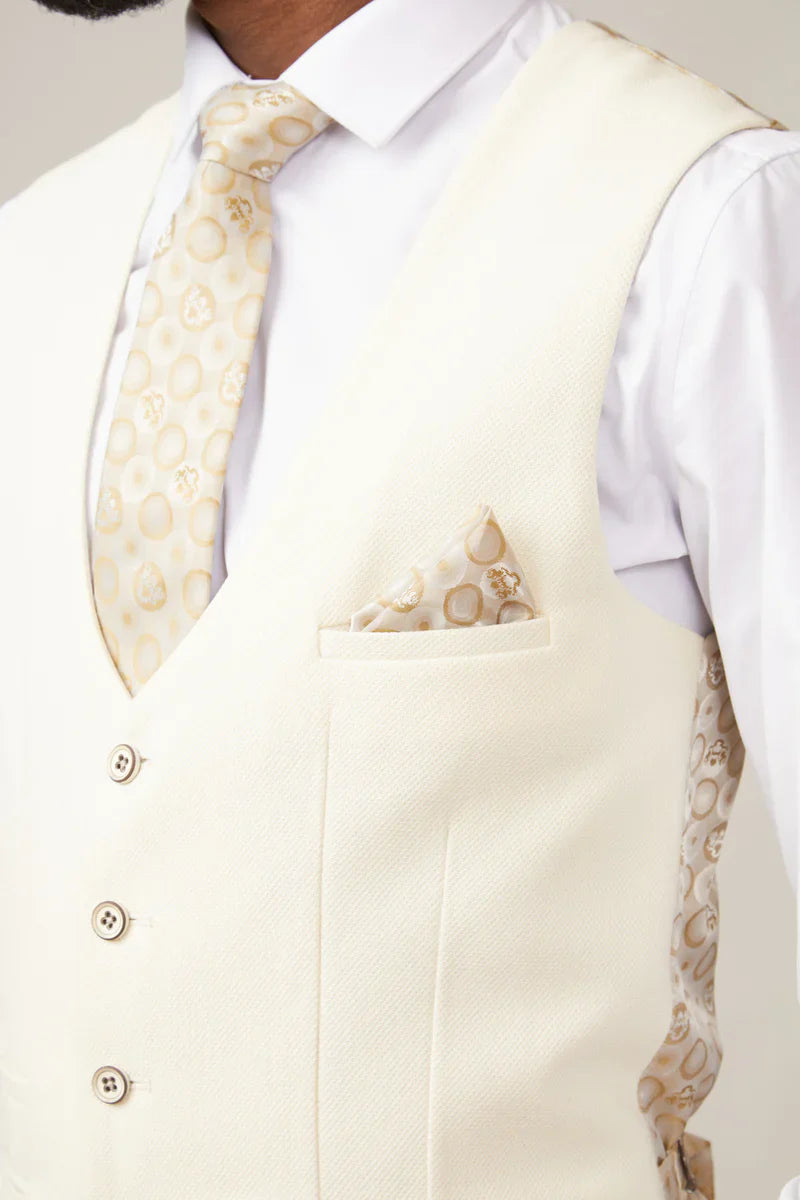 Kelvin Cream Gilet - Single Breasted - gilet