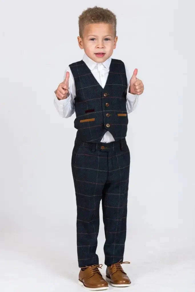 Trojdílny oblek pre deti - Tweed Eton - 1 rok - detský oblek