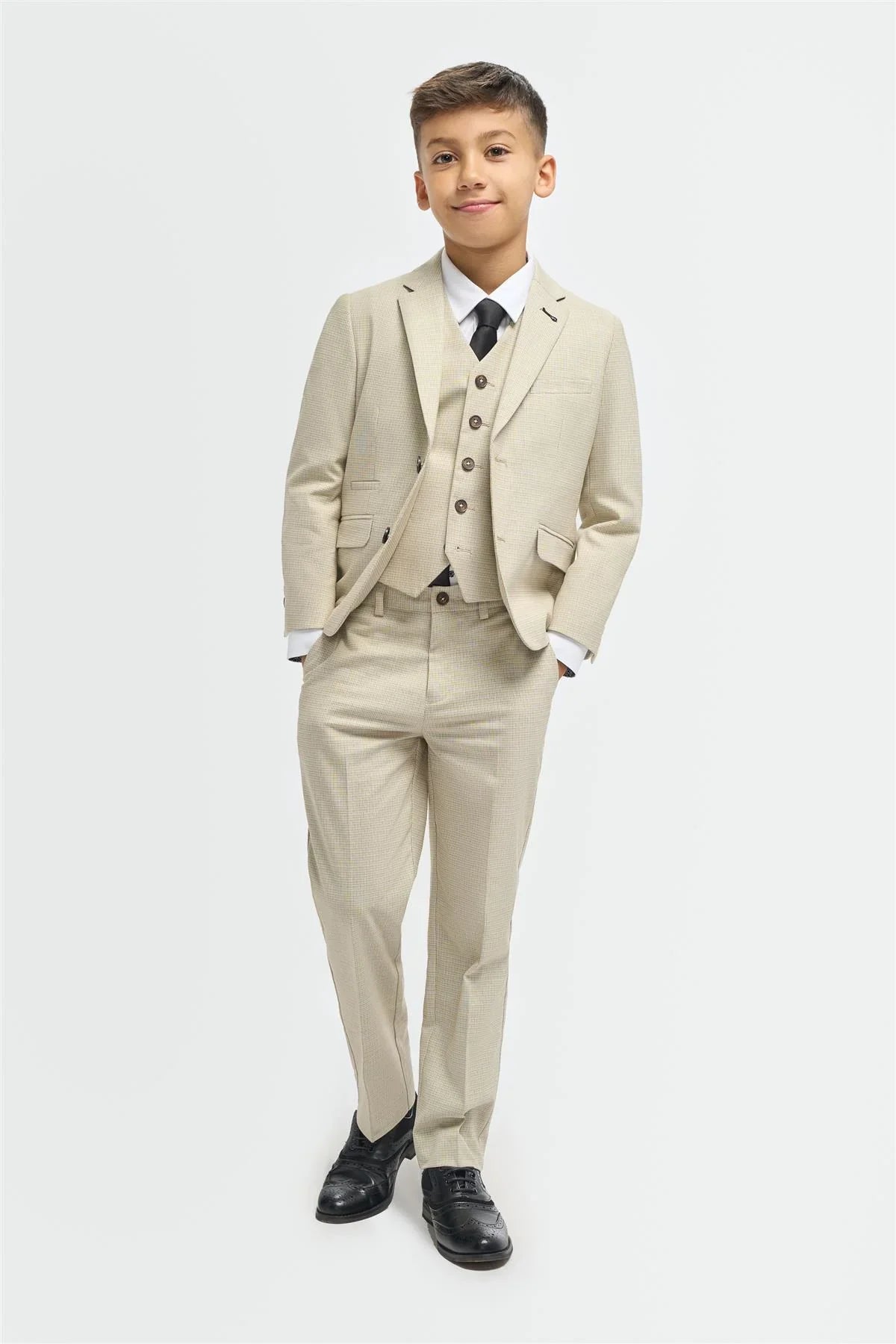 Trojdielny oblek pre deti – Hampton Beige