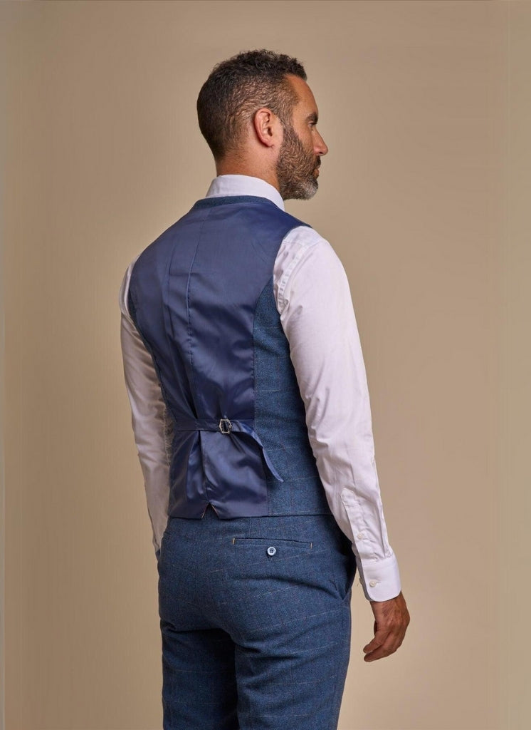 Cavani - Gilet Peaky Style Carnegi Navy Tweed