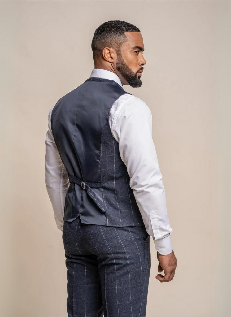 Cavani - Gilet Ruitpatroon Angels Navy Blue