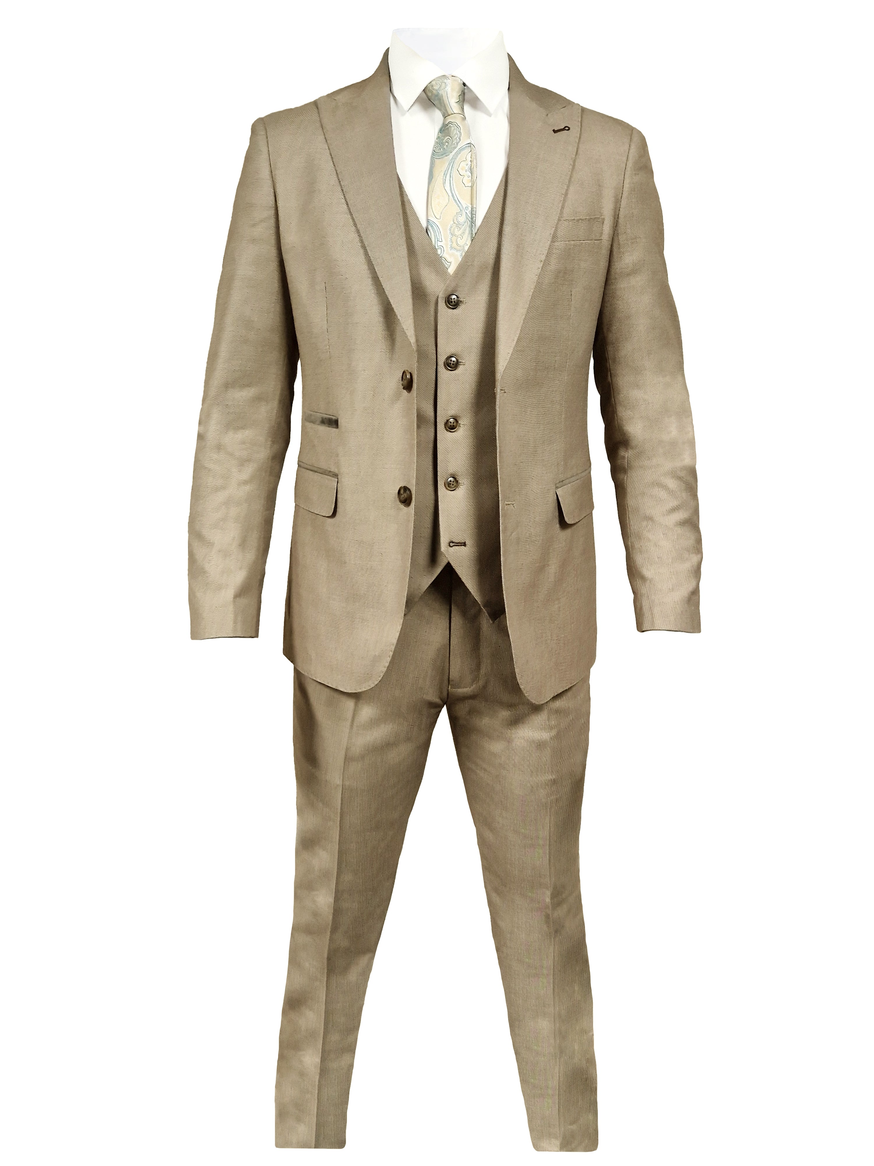 CASTLESON Major - Trojdielny pánsky oblek Beige