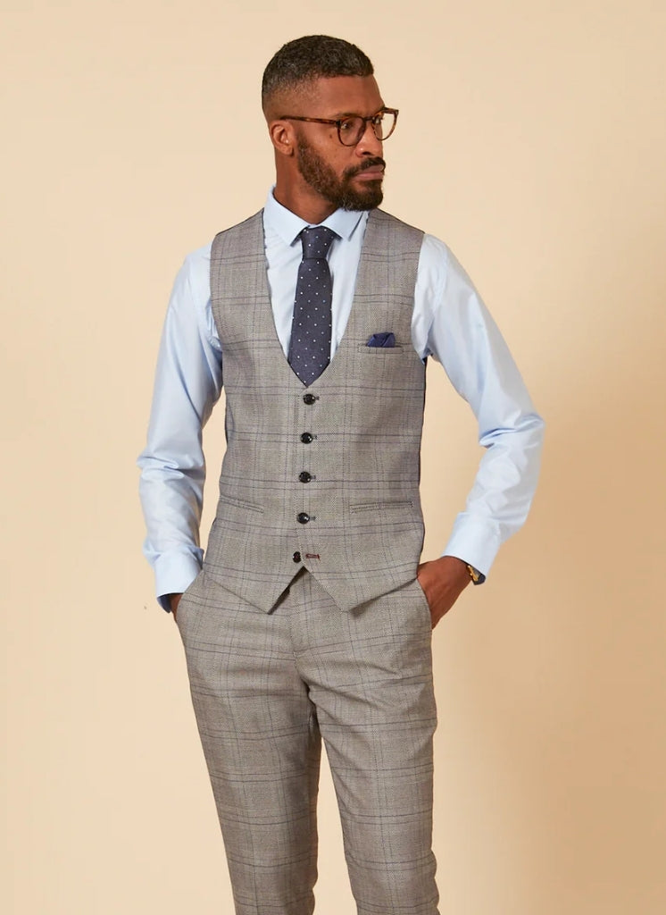 Marc Darcy - Gilet Check Jerry Grey