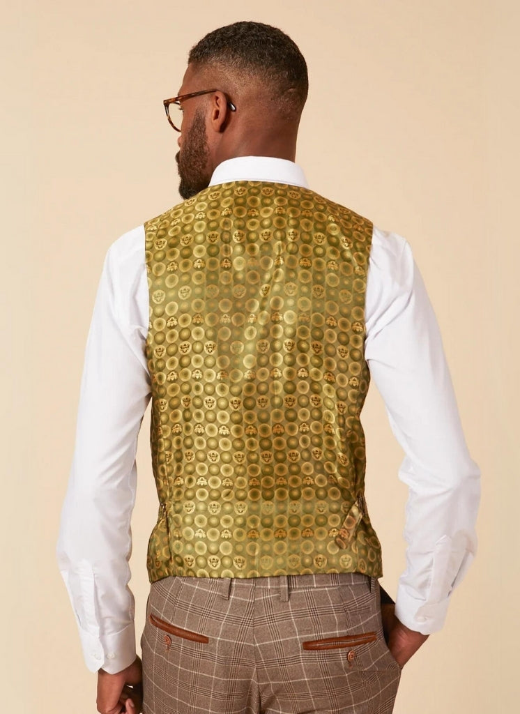 Marc Darcy - Gilet Ruitpatroon Beige Ray Tan