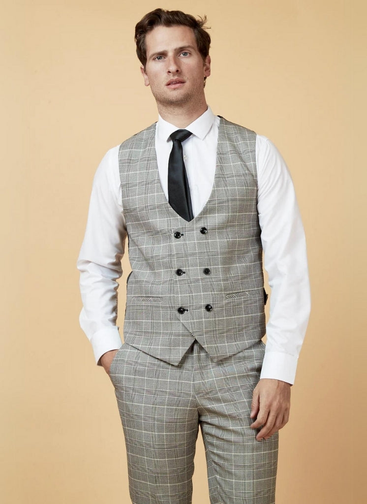Marc Darcy - Gilet Ruitpatroon Ross Grey Check