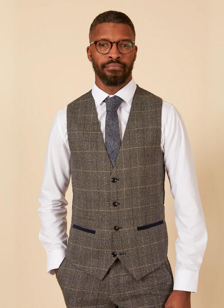 Marc Darcy - Gilet Ruitpatroon Scott Grey