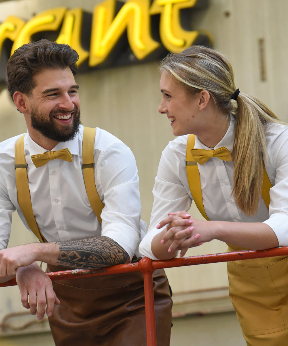 Traky Gentleman's – horčicový denim