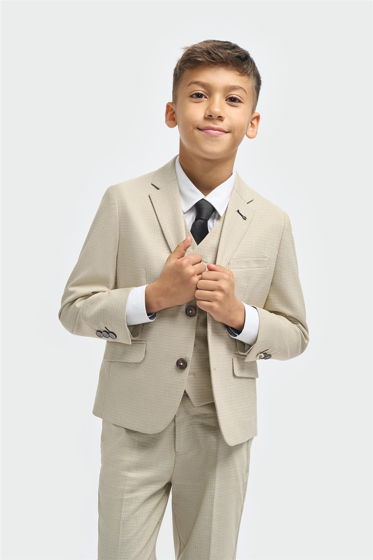 Trojdielny oblek pre deti – Hampton Beige