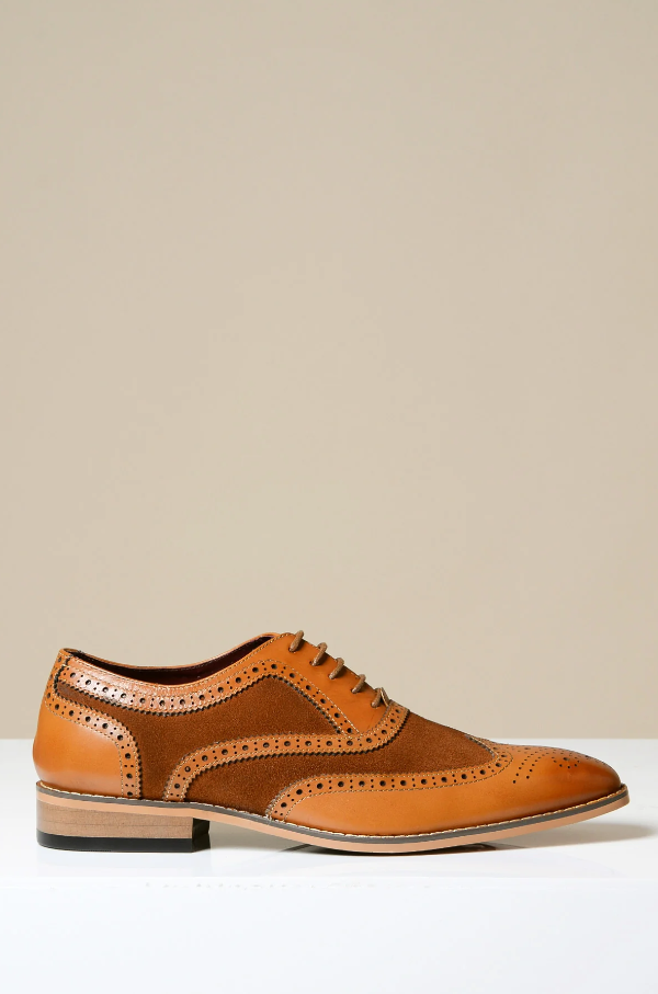 Hnedé kožené topánky, Marc Darcy Bradley - Wingtip brogue