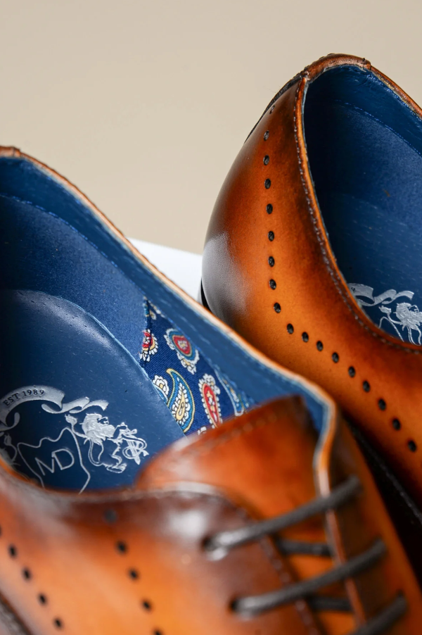 Hnedé kožené topánky, Marc Darcy Jake - Wingtip brogue