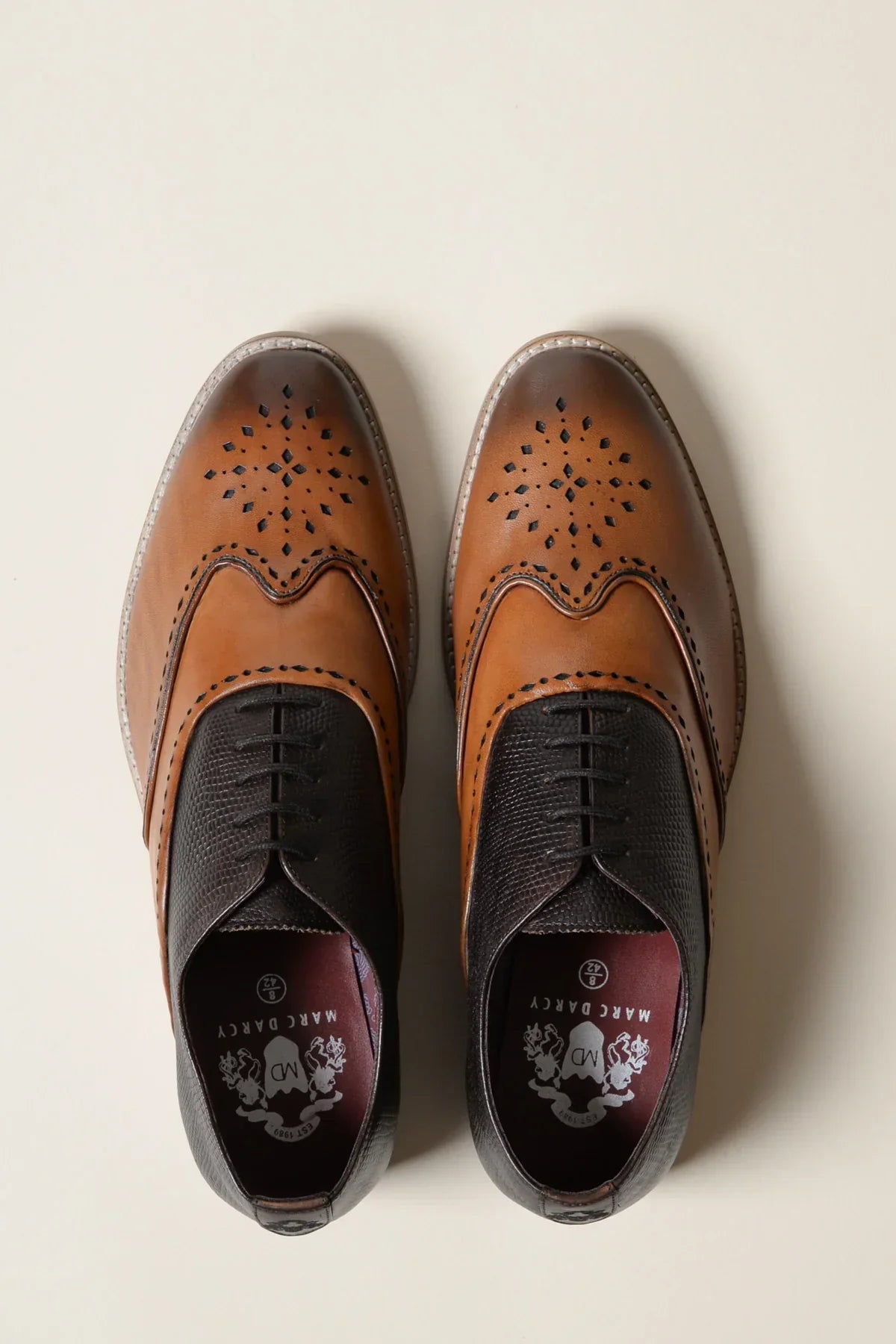 Hnedé kožené topánky, Marc Darcy Ryan - Wingtip brogue