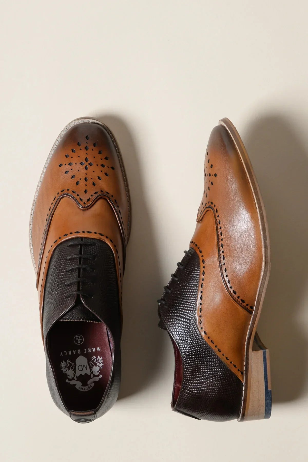 Hnedé kožené topánky, Marc Darcy Ryan - Wingtip brogue