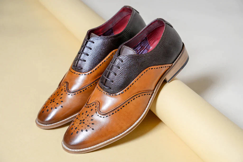 Hnedé kožené topánky, Marc Darcy Ryan - Wingtip brogue