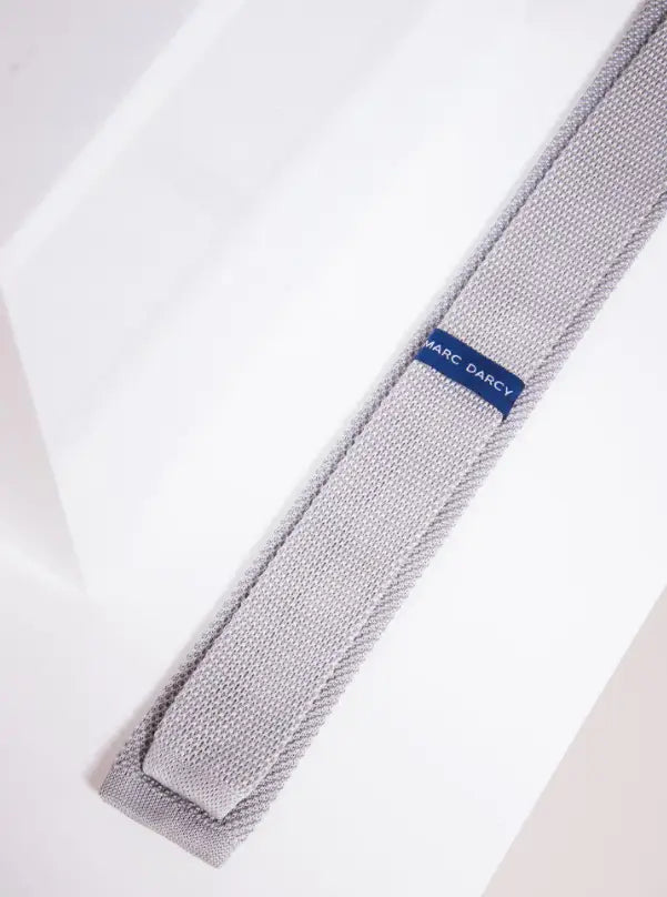Kravata Marc Darcy Silver Grey Knitted - pletený motýlik