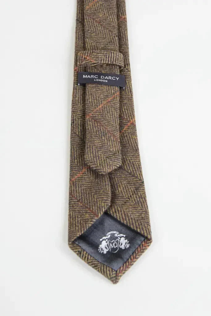 Kravata Marc Darcy Tan Multi Tonal Check Print Tweed