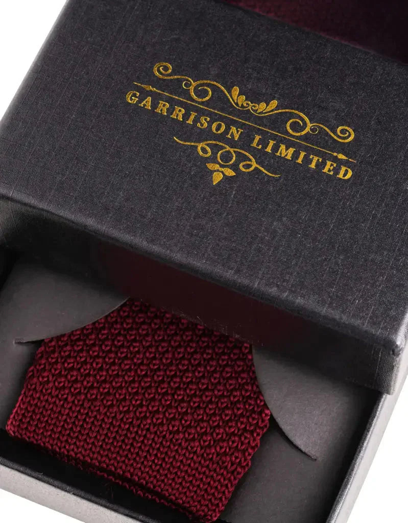 Kravata pletená vínom červená - Garrison Limited vínom červená - kravata