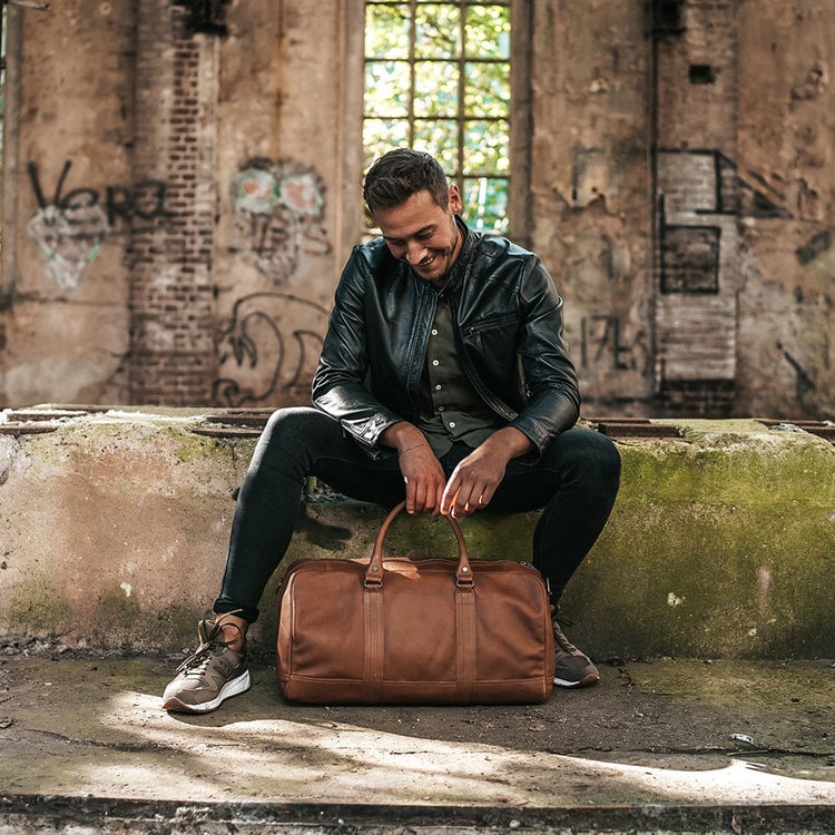 Kožená víkendová taška - The Chesterfield Brand Perth kognaková