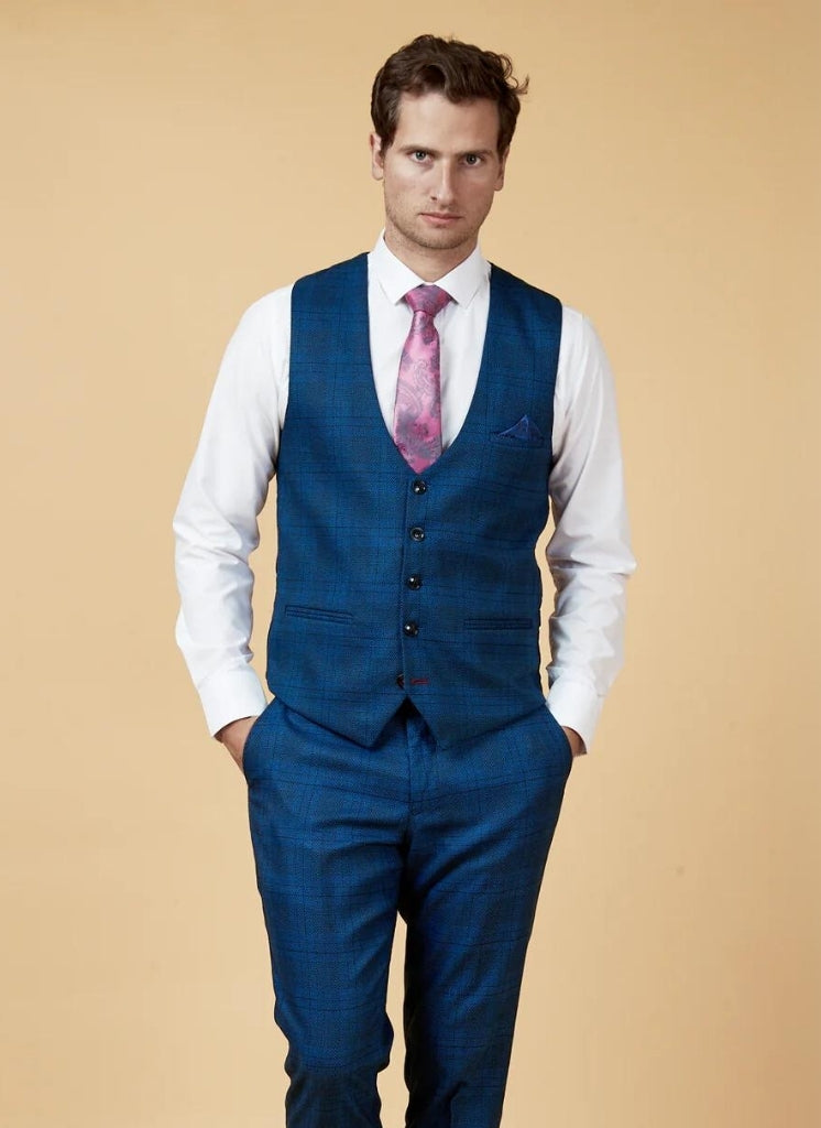 Marc Darcy - Gilet Check Jerry Blue
