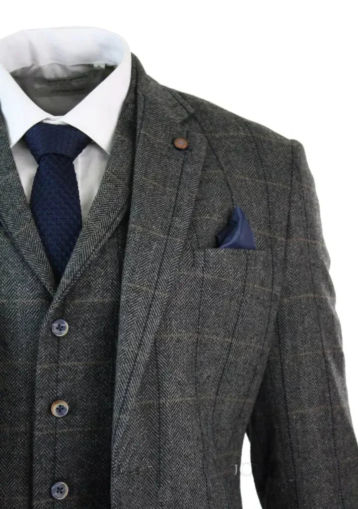 Oblek Peaky Blinders Grey Navy Suit 3-Dielny oblek Sako Gilet en