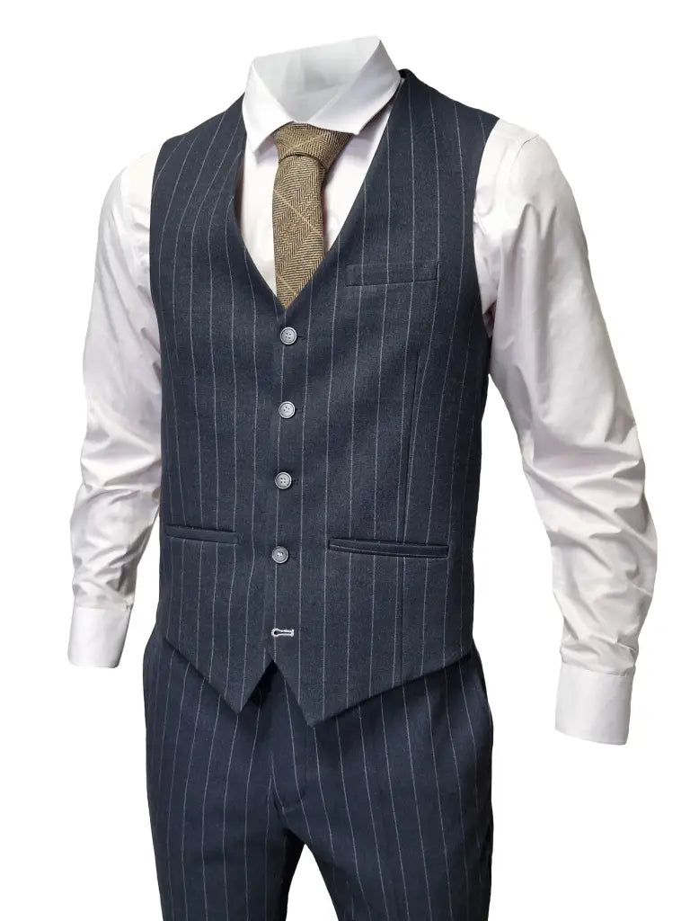 Námornícky modrý pruhovaný oblek pre pánsky - Cavani Invincible Suit