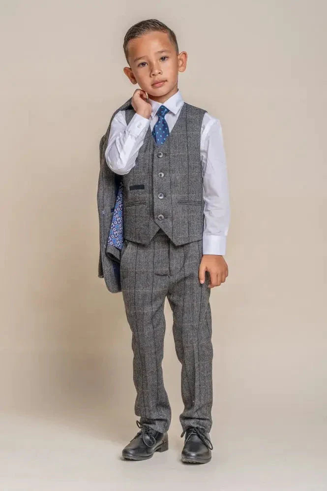 Peaky Blinders detský oblek - Sivá námornícka modrá - 1 rok - detský oblek
