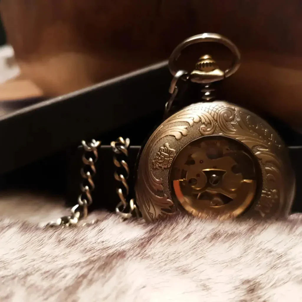 Peaky Blinders Vintage bronzové samonavijacie kapesné hodinky -
